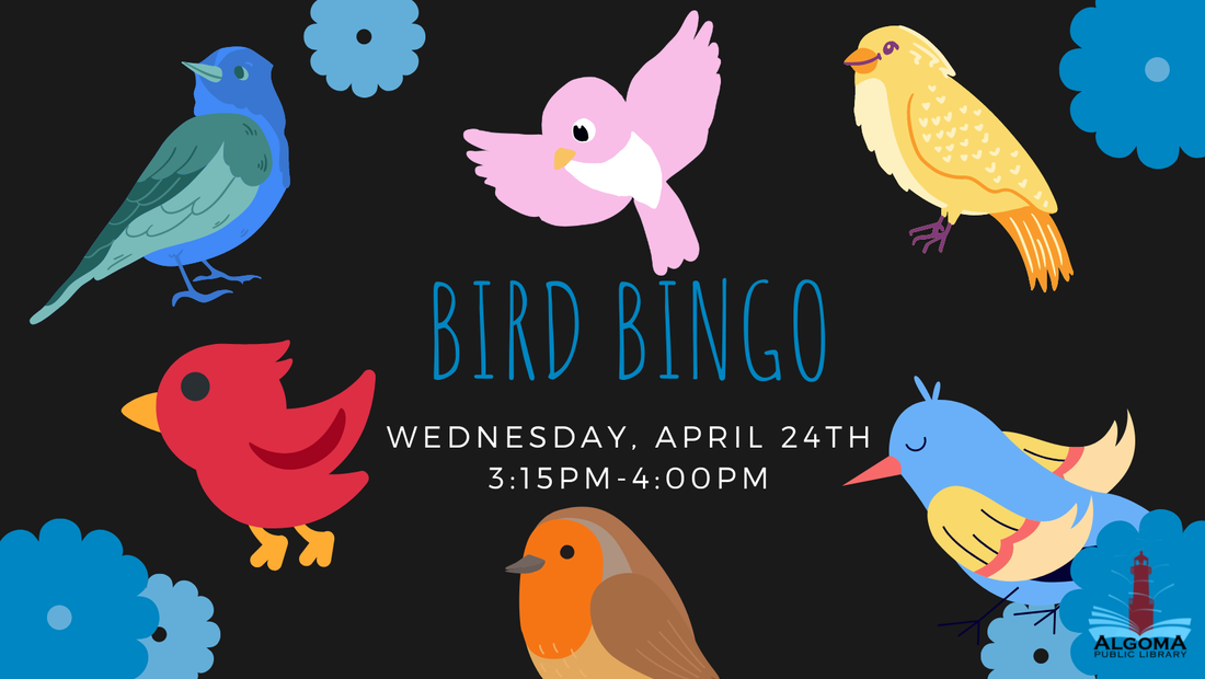 Bird Bingo. Wednesday, April 24th from 3:15pm-4:00pm