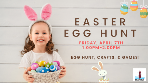 Easter Egg Hunt Friday, April 7 from 1:00pm to 2:00pm