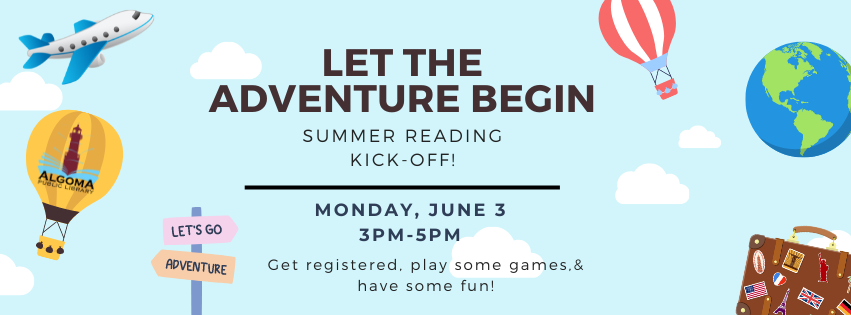 Summer Reading Kickoff on Monday, June 3rd from 3pm-5pm